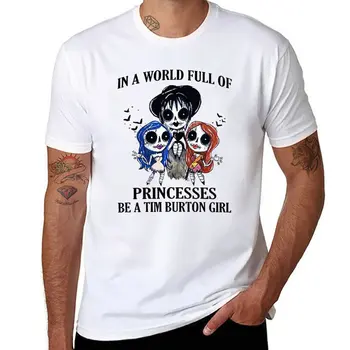 Новинка В мире, полном принцесс, футболка для девочек be tim burton, летний топ, эстетическая одежда, мужские однотонные футболки