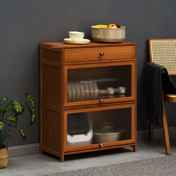Современная бытовая кухонная мебель Кухонные шкафы из американского бамбука, Многослойный шкаф для хранения, Акриловые шкафы для гостиной GM