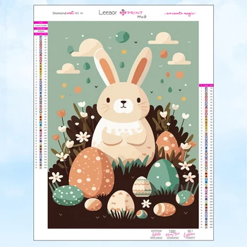 Мультяшная Алмазная Живопись Новая Серия 2023 Rabbit Easter, Полный Набор для вышивания мозаикой из Горного хрусталя, Подарок для домашнего декора, 5D Diy