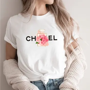 Женская летняя хлопковая футболка с надписью Perfume, однотонная уличная женская футболка Y2K, модный тренд, женский топ