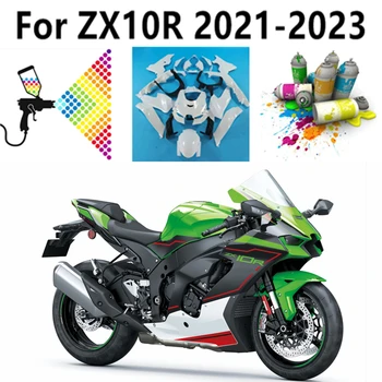 Для ZX10RR ZX10R ZX 10R 2021 2022 2023 Зеленая Черная Сетка В Полоску С Принтом Кузов Капот Мотоцикла Полный Комплект Обтекателя