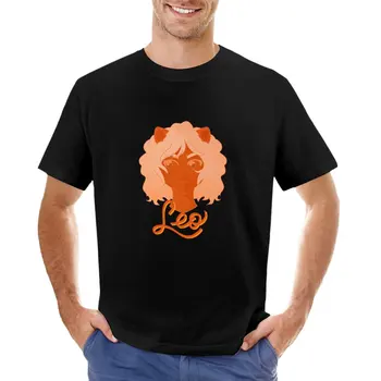 Оранжевая футболка Zodiac Leo, спортивная рубашка, пустые футболки, мужские футболки