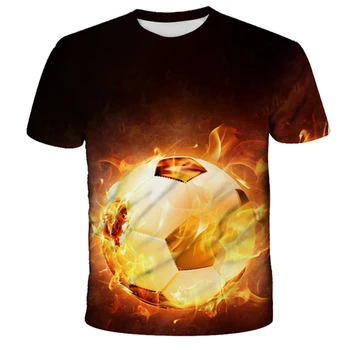2023 трансграничный кавайный футбол с 3D-печатью, летняя модная футболка с круглым вырезом, свободная спортивная одежда Унисекс